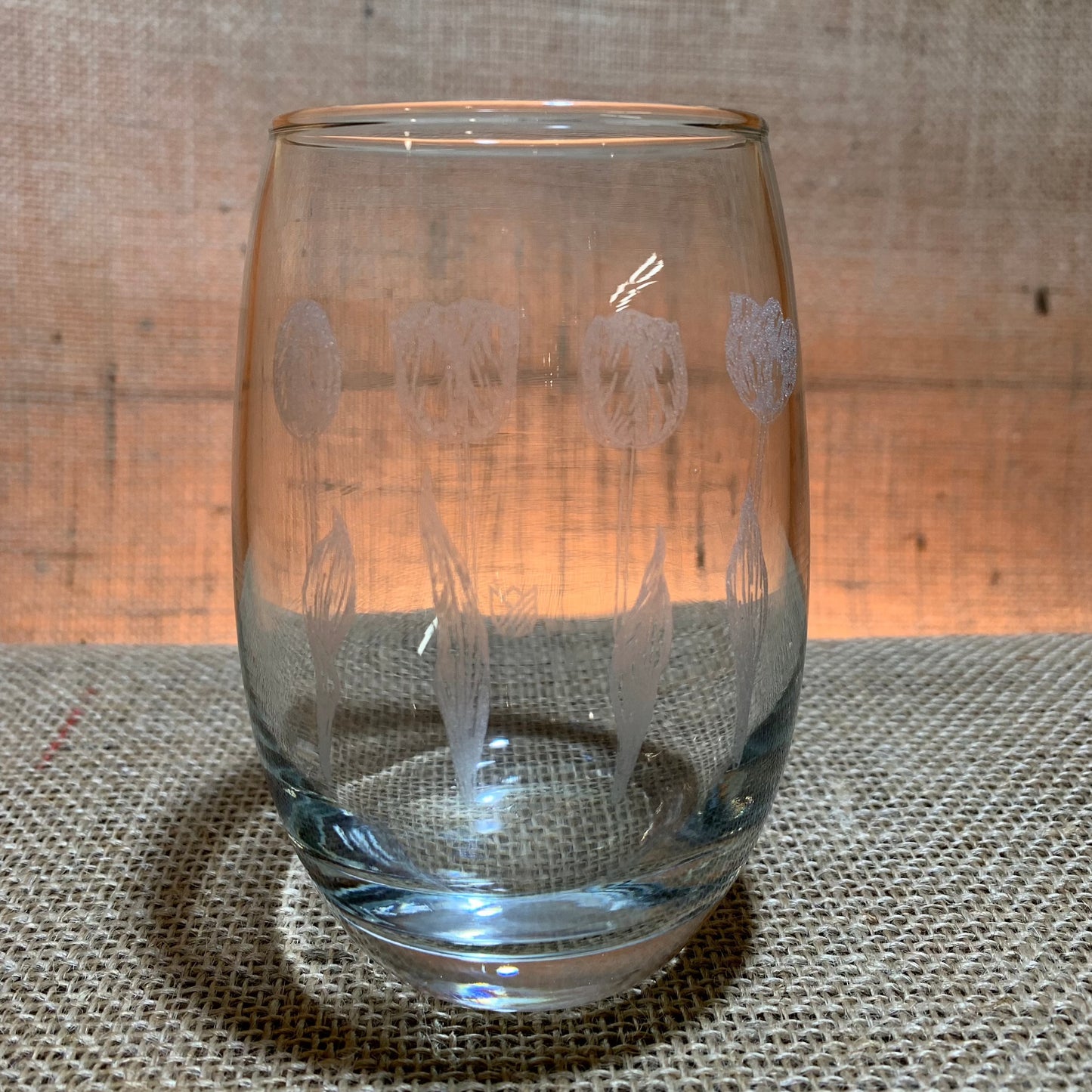 Tulip Town Stemless Wine Glass